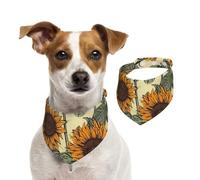 Romantic Sunflowers Dog Bandanas,Summer Bandanas for Dogs Washable Adjustable Dog Triangle Scarf Bibs Cute Pet Bibs for Medium Large Dogs Puppy and Cats Large