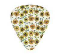 Romantic Sunflowers Print 12 Pcs Guitar Picks Fit Lovers 3 Different Thickness 0.46 0.71 0.96mm