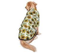 Romantic Sunflowers Print Dog Hoodie For Medium To Large Dogs, Warm, Soft, Breathable Sweatshirt, Easy To Wear Jumper For Winter And Fall, Pet Coat Pullover