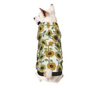 Romantic Sunflowers Print Dog Hoodie For Small Dogs, Warm, Soft, And Breathable Sweatshirt, Easy To Wear Jumper, Pet Winter Weather Coat Pullover