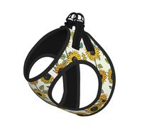 Romantic Sunflowers Print Harness Leash Set For Cats And Dogs, Reflective Adjustable, Soft Breathable Mesh Vest With Escape-Proof Lead, For Small Pets And Kitten Puppies