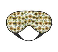 Romantic Sunflowers Print Soft Eye Mask, Adjustable Strap Soft Eye Cover Blindfold for Travel Yoga Nap Shift Work