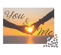 Romantic Sunset Hands 1000 Piece Sunset Hand with "you & Me" Te Jigsaw Puzzle for Adults And Kids Family Educational Games 1000 Pieces Fun, Challenging & Brainteasing Adults for Women, Gifts for Men 7