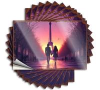 Romantic Sunset Walk in Paris Near Eiffel Tower Bedroom Decorations Quick DIY | Bookish Lettering Sticker Helmet Removable Vinyl Sticker Decal(8X12CM)