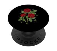 Romantic Three Red Roses Floral Botanical Garden PopSockets Adhesive PopGrip