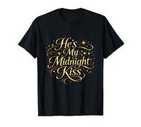 Romantic Typography He’s My Midnight Kiss Elegant Couple T-Shirt