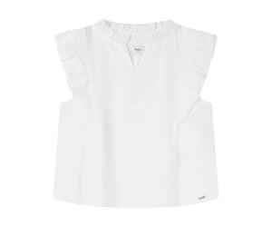 Romantic V-Neck Butterfly Sleeve Blouse- female- Pepe Jeans- Kids Blouses- White- 4 Y- Kids 4 Y