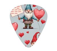Romantic-Valentine-Gnomes 12 Pack Guitar Picks With 3 Thicknesses And Storage Box, Abs Plectrums For Electric Bass Guitar Players