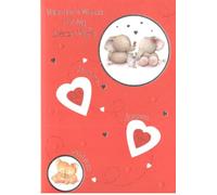 Romantic Valentine's Day Card for Wife with Cute Animal Design, Red and White, 13 x 19 cm, Sweet Message Inside