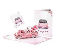 Romantic Wedding Card - 3D Romantic Car Vintage Decor,Wedding Party Cards,for Ceremonies Party Holiday New Year Eve Adults Family Home Blessings Special Occasions
