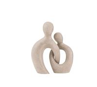 Romantic White Ceramic Couple Sculpture Hugging Modern Abstract Lover Statue Art Action Ornaments For Living Room Office Shelf Decoration Figurines Perfect Anniversary,Valentine's Day(Sandstone)