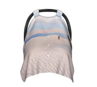 Romantic White Sand Landscape Baby Car Seat Canopy Cover, Multi Use Breathable Nursing Breastfeeding Covers for Mom Soft Stroller Sun Shade Newborn Shower Gift