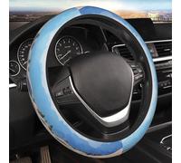 Romantic White Sand Landscape Elastic Car Steering Wheel Cover Universal 15 Inch Stretch Automotive Steering Wheel Protector Cover Anti Slip Breathable Novelty Cars Interior Accessory for Men Women