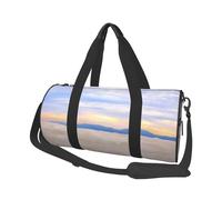 Romantic White Sand Landscape Print Round Duffel Bag, Canvas Overnight Travel Tote Bag, Waterproof and Tear-Resistant.Foldable Weekend Travel Bag