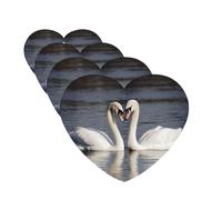 Romantic White Swan 4 Pcs Car Air Freshener Lavender Hanging Scented Cards Automotive Scented Hanging Sheets Heart Shape For Car Home Office Closet Bathroom