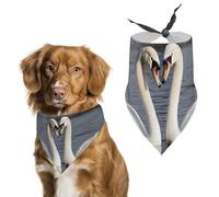 Romantic White Swan Dog Bandanas Soft Cute Triangle Larges Scarfs for Pets Kerchief Print Pet Handkerchiefs for Small Medium Large Dogs Puppy Cats