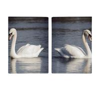 Romantic White Swan Passport Holder with Card And Ticket Slot, PU Leather Passport Case Easy Access, Travel Essentials Document Organizer Waterproof Travel Wallet for Men Women