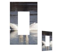 Romantic White Swan Wall Plate Cover Modern Decorative 1 Gang Light Switch Cover Unbreakable Receptacle Outlet Covers For Living Room Bedroom Home Decor 1 Gang