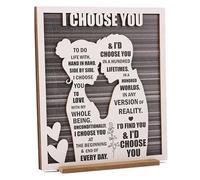 Romantic Wooden Engraved Plaque Gift for Girlfriend or Wife - “I Choose You” Anniversary, Valentine’s Day, Birthday Gift for Her, Rustic Love Sign Home Decor, Tabletop or Wall Hanging