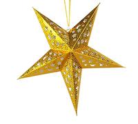 Romantic Xmas Hanging Solid Paper Star Party Decor Christmas Tree Ornament Gold Fashion
