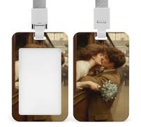 Romantic Young Couple Kissing Rustic Railway Carriage ID Badge Holder Retractable Clip Card Holder Card Protector Name Badge Name Tag for Work Office Doctor Nurse