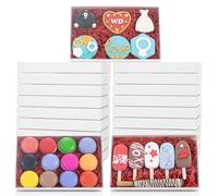 RomanticBaking 24 Pack 9 1/2" x 6" x 1 1/4" Clear White Cookie Boxes with Full Window, Bakery Cakesicle & Macaron Boxes for Holidays