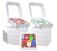 RomanticBaking 30pcs 8x8x2 Inches Bakery Boxes with Window Pie Boxes Cookies Boxes Chocolate Covered Strawberries Boxes Cakesickle boxes