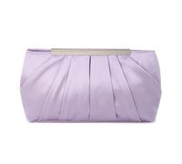 RomanticDesign Elegant Evening Clutch Pleated Satin Bridal Purse Party Prom Banquet Handbag Shoulder Bag, Lavender, 12.4 inches