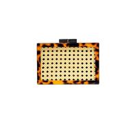 RomanticDesign Women Acrylic Evening Clutch Purse Chic Rattan Weaving Handbag Chain Shoulder Bag for Prom Party Banquet, Brown