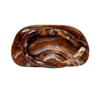 RomanticDesign Women Acrylic Metal Decor Handle Evening Clutch Purse Chic Chain Shoulder Bag for Party Prom Wedding, B-brown