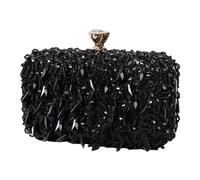 RomanticDesign Women Bling Evening Bag Fashion Embroidered Beaded Sequin Clutch Cocktail Wedding Party Purse, Black