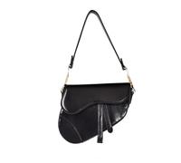 RomanticDesign Women Saddle Shoulder Bag Trendy Solid Color PU Leather Satchel Bag Underarm Handbag Crossbody Bag, Black
