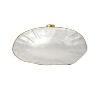 RomanticDesign Women Shell Shape Acrylic Clutch Shiny Marble Purse Wedding Prom Party Evening Handbag, White, 7.5 cm