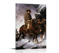 Romanticism Artwork Paul Delaroche 1850 Napoleon Crossing The Alps on Horseback Snowy Mountain Scene Poster for Wall Decor Wall Art Aesthetic Canvas Painting Picture Living Room Decor Home Frame 08x12