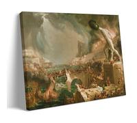 Romanticism Style The Course of Empire - Destruction by Thomas Cole 1836 Historical Chaos And Burning City Scene Poster Wall Art Wall Art Aesthetic Canvas Painting Picture Living Room Decor Home Frame