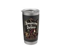 Romanticizing the Darkness Reading Bookworm Halloween Stainless Steel Insulated Tumbler
