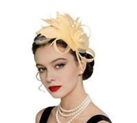 Romantics Feathered and Floral Headband for Women Lightweight Hair Accessory Fascinator Hats for Prom Event Rose Headpiece