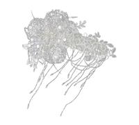 Romantics Retros Styles Bridal Headbands Lace Wedding Glittering Beadwork Lace Bridal Veils Tassels For Women Light Weight Wedding Hair Accessories