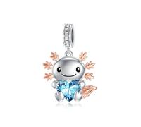 ROMANTICWORK 925 Sterling Silver Axolotl Charm December Birthstone Charm for Axolotl Bracelets Axolotl Bead Axolotl Jewelry for Women Axolotl Lovers