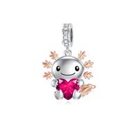 ROMANTICWORK 925 Sterling Silver Axolotl Charm July Birthstone Charm for Axolotl Bracelets Axolotl Bead Axolotl Jewelry for Women Axolotl Lovers