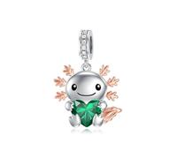 ROMANTICWORK 925 Sterling Silver Axolotl Charm May Birthstone Charm for Axolotl Bracelets Axolotl Bead Axolotl Jewelry for Women Axolotl Lovers