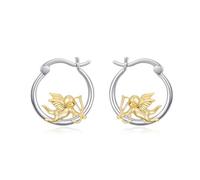 ROMANTICWORK 925 Sterling Silver Guardian Angel Hoop Huggie Earrings Cherub Angel Wing Jewellery Gifts for Women
