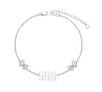 ROMANTICWORK 999 Angel Number Bracelet 925 Sterling Silver Butterfly with Angel Number 999 Bracelets Adjustable Numerology Jewellery Gifts for Women Wife Mother