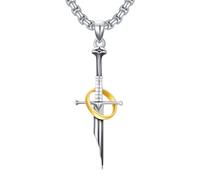 ROMANTICWORK Broken Sword Necklace 925 Sterling Silver Lord of the Rings Pendant Necklace Medieval Sword Jewelry, Birthday Christmas Gifts for Women Men
