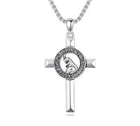 ROMANTICWORK Capricorn Cross Zodiac Necklace 12 Constellation Horoscope Astrology Pendant Necklace 925 Sterling Silver Zodiac Sign Jewellery Gifts for Men Women