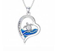 ROMANTICWORK Dolphin/Shark/Sea Turtle/Whale/Seahorse Pendant Necklace 925 Sterling Silver Ocean Marine Jewelry for Women Birthday Christmas