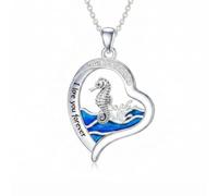 ROMANTICWORK Dolphin/Shark/Sea Turtle/Whale/Seahorse Pendant Necklace 925 Sterling Silver Ocean Marine Jewelry for Women Birthday Christmas