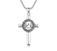 ROMANTICWORK Gemini Cross Zodiac Necklace 12 Constellation Horoscope Astrology Pendant Necklace 925 Sterling Silver Zodiac Sign Jewellery Gifts for Men Women