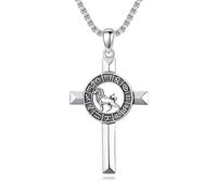 ROMANTICWORK Leo Cross Zodiac Necklace 12 Constellation Horoscope Astrology Pendant Necklace 925 Sterling Silver Zodiac Sign Jewellery Gifts for Men Women