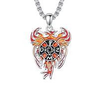 ROMANTICWORK Phoenix Necklace 925 Sterling Silver Maltese Cross Pendant Rising Jewelry for Fathers Day Birthday Christmas Gifts Men Women